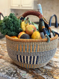 African Market Basket - Bolga Ghana Burnt Orange Basket - Large: 14-16" Across