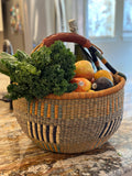 African Market Basket - Bolga Ghana Burnt Orange Basket - Large: 14-16" Across