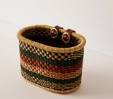 Bike Bicycle Basket - Kelly Green & Tan