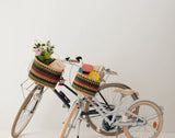 Bike Bicycle Basket - Kelly Green & Tan
