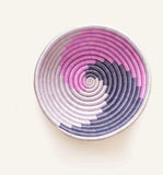 African  Rwanda Woven Basket - Lavender Swirl Plateau