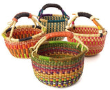African Market Basket | Ghana Bolga Basket | (Colors Vary), 1 EA