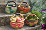 African Market Basket | Ghana Bolga Basket | (Colors Vary), 1 EA