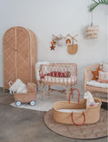 Natural Dye Free Bassinet Moses Basket With Brown Handles