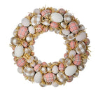 Pretty Plaid Easter Egg Wreath 15" (Natural Pink)