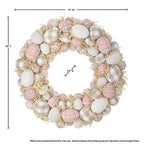 Pretty Plaid Easter Egg Wreath 15" (Natural Pink)