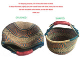 XL African Ghana Bolga Market Basket Dye Free - 16.5"-18"