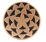 African Basket  Rwanda  Woven Basket - Tan & Black