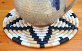 Trivet Pot Stand | Sisal & Sweet grass | Wall Hanging Art - White & Black