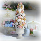 Pretty Plaid Easter Egg Cone Topiary 15"