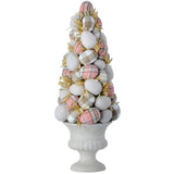 Pretty Plaid Easter Egg Cone Topiary 15"