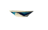 Trade Uganda African Bukedo & Raffia Bowl 13" Across - Turquoise White & Black