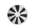 African Basket  Rwanda  Woven Basket - White & Black Stripes