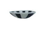 African Basket  Rwanda  Woven Basket - White & Black Stripes