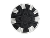 African Basket  Rwanda  Woven Basket - Black  & White