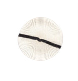 WOVEN SERVING TRAY OR WALL HANGING  ART DECOR  WHITE With BLACK STIPE 16" x 2"