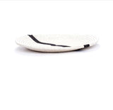WOVEN SERVING TRAY OR WALL HANGING  ART DECOR  WHITE With BLACK STIPE 16" x 2"