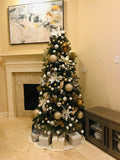 Velvet Glitter Poinsettia Stem 22" - White/Silver