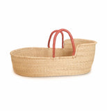 Natural Dye Free Bassinet Moses Basket With Brown Handles