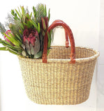 African Basket | Oval Bolga Ghana Basket Dye Free