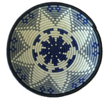 African Basket  Rwanda Woven Basket Shades of Blue & gray