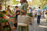 Cloud Mifuko Kiondo Kenya Bag - Tan & White