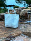 Rwanda Recycled Plastic Open Tote Bag - White