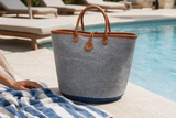 Mifuko Kiondo Kenya Beach Bag, Shopping Bag, Picnic Bag, Storage, Floor Basket, Home Decor - Blue with a Buckle