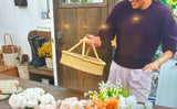 Haverst Woven Basket , Portable Garden Harvest Ghana Basket, for Picnic, Easter Eggs, Storage, Gathering Produce and eggs