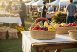 Haverst Woven Basket , Portable Garden Harvest Ghana Basket, for Picnic, Easter Eggs, Storage, Gathering Produce and eggs