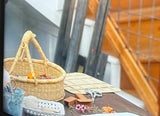 Haverst Woven Basket , Portable Garden Harvest Ghana Basket, for Picnic, Easter Eggs, Storage, Gathering Produce and eggs