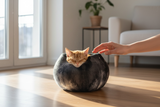 Ghana Basket Adire Felted Wool Bowl - Charcoal