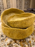 Felted Wool Nesting Bowl Organic eco-friendly minimalist decoration -  Mustard