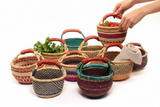 African Market Basket | Ghana Bolga Basket | (Colors Vary), 1 EA