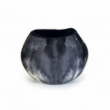 Ghana Basket Adire Felted Wool Bowl - Charcoal