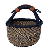 Small African Market Basket | Ghana Bolga Basket | 9"-11" Across - Diamond