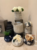 Hand-Felted Planter Floor Pathways Fine Line Ivory Vase