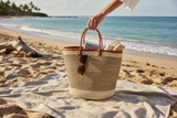 Cloud Mifuko Kiondo Kenya Bag - Tan & White