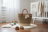Cloud Mifuko Kiondo Kenya Bag - Tan & White