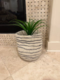 Hand-Felted Planter Floor Pathways Fine Line Ivory Vase