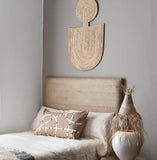 African Modern Boho Woven Wall Art: Maravi Natural Palm Leaves Wall Art
