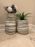 Hand-Felted Planter Floor Pathways Fine Line Ivory Vase