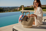 Cloud Mifuko Kiondo Kenya Bag - Tan & White