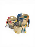 Multicolored Woven Storage Basket With Lid:  Storage Basket  or Laundry Baskets
