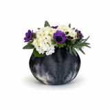Ghana Basket Adire Felted Wool Bowl - Charcoal