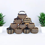 African Basket | Bolga Ghana Basket - Black and Tan