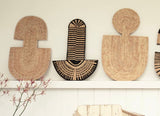 African Modern Boho Woven Wall Art: Maravi Natural and Black  Palm Leaves Wall Art