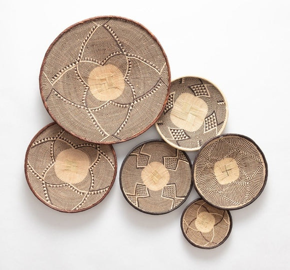 Binga / Tonga Baskets: Natural Dye and Brown Edges (Assorted) 1 Each