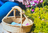 Haverst Woven Basket , Portable Garden Harvest Ghana Basket, for Picnic, Easter Eggs, Storage, Gathering Produce and eggs