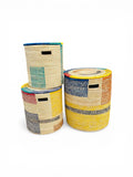 Multicolored Woven Storage Basket With Lid:  Storage Basket  or Laundry Baskets